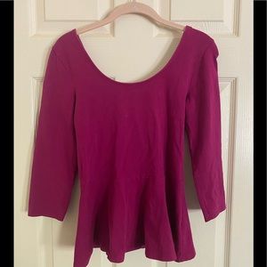 Magenta Peplum Top